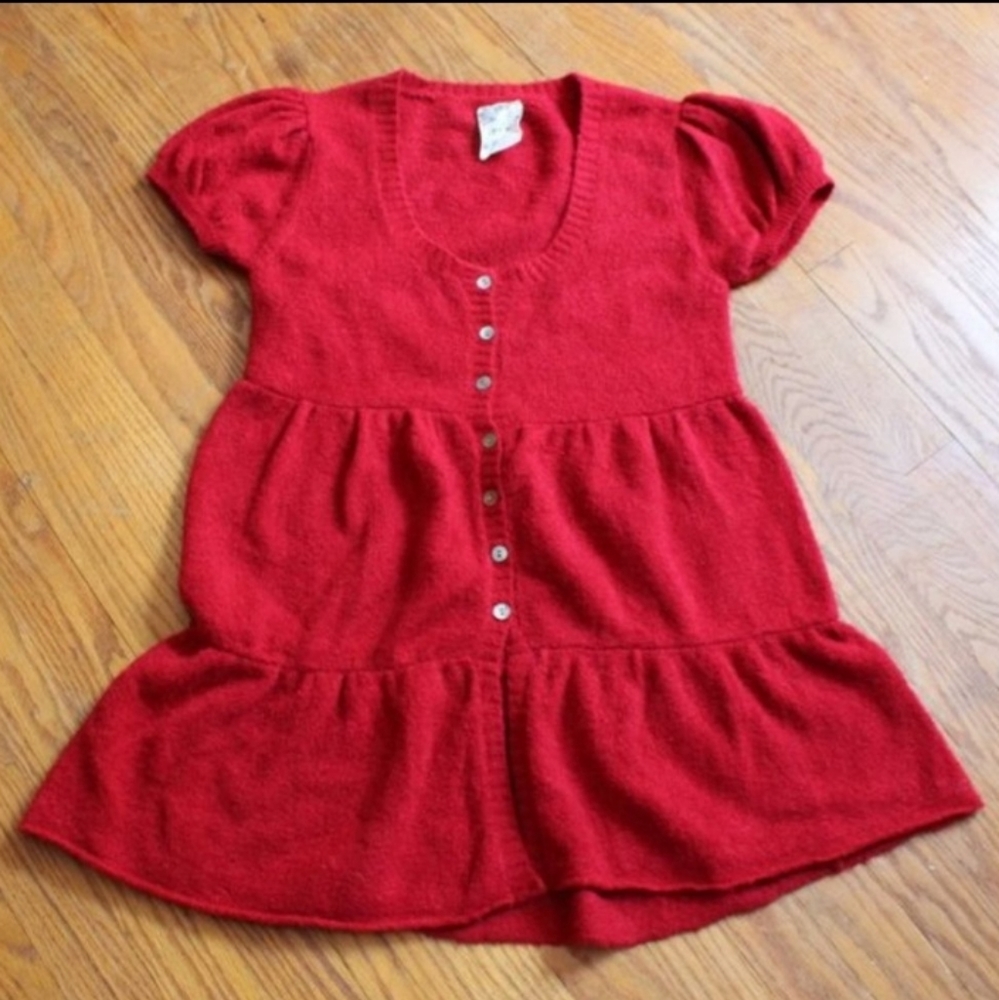 Love Rocks Button Down Sweater Blouse
